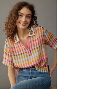 Anthropologie Imogen Embroidered Blouse